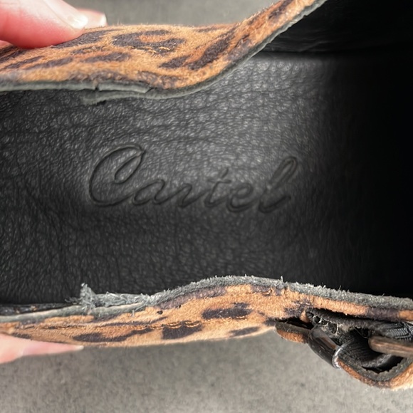 Cartel leather leopard buckle flat shoes - Picture 8 of 9